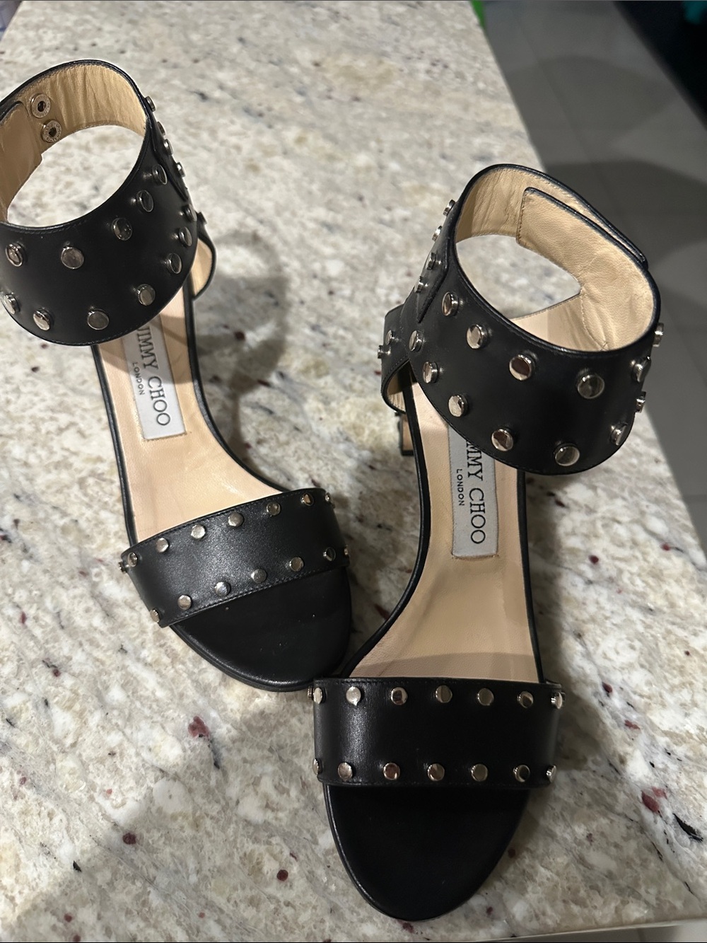 Jimmy Choo studded ankle strap sandals size 37